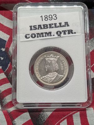 RARE! 1893 Isabella Commemorative 90% Silver Quarter Condition PLEASE NOTE Some coins may have 