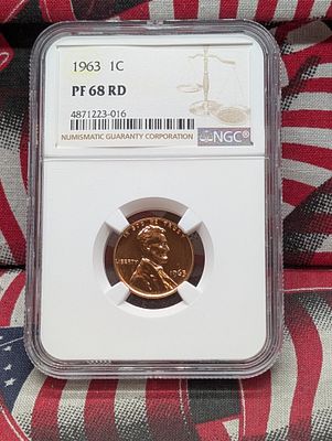 1963 PROOF Lincoln Memorial Cent - NGC PF68 RD Condition PLEASE NOTE Some coins may have a 