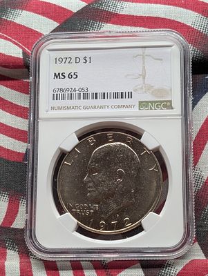 1972-D Eisenhower Dollar - NGC MS65 Condition PLEASE NOTE Some coins may have a grade on the 