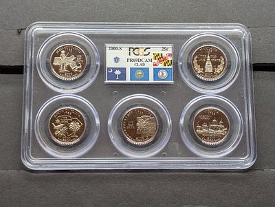 US 2000-S Five Quarter Dollars Set, Clad, KM-312/316, PCGS PR69DCAM Condition PLEASE NOTE Some 