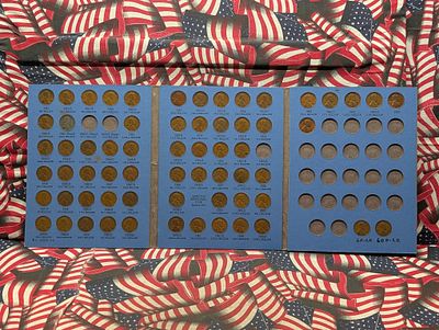 Incomplete 1941-1966 Lincoln Cent Collection In Whitman Folder, Includes 1943-P Steel Wheat 