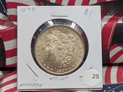 US 1879 Morgan Dollar, Silver, KM-110 Condition PLEASE NOTE Some coins may have a grade on the 