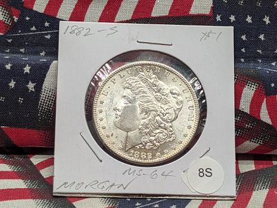 US 1882-S Morgan Silver Dollar, KM-110 Condition PLEASE NOTE Some coins may have a grade on the 
