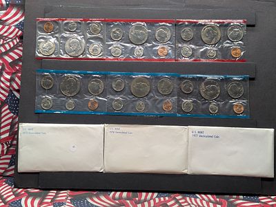 1975 P&D, 1976 P&D, 1977 P&D Mint Uncirculated Sets All In OGP (36 Coins Total). 1975 P&amp;D 