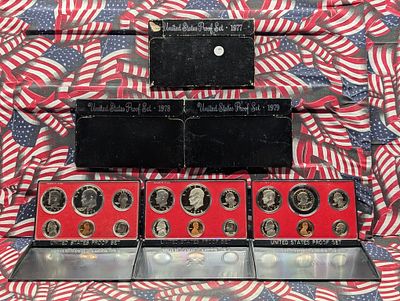 1977-S, 1978-S, 1979-S U.S. Mint Proof Sets All In OGP Condition PLEASE NOTE Some coins may 