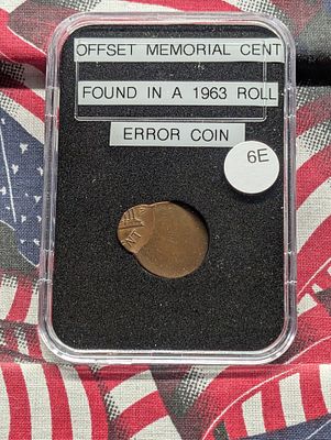 1963 Heavily Offset Lincoln Memorial Cent, Error Coin, Found in 1963 Cent Roll Condition PLEASE 
