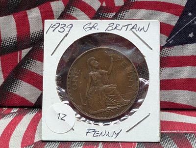 1939 Great Britain Large Penny Condition PLEASE NOTE Some coins may have a grade on the package 