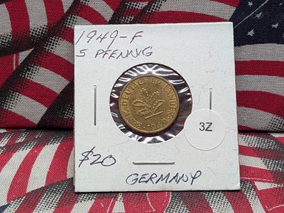 1949-F German 5 Pfennig Condition PLEASE NOTE Some coins may have a grade on the package or in 