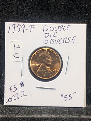 1959 Double Die Obverse Lincoln Memorial Cent Condition PLEASE NOTE Some coins may have a grade 