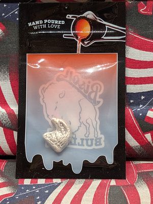 1/2 Oz. .999 FINE SILVER Hand Poured Eagle Head Designed Bullion Piece in Sealed Plastic by 