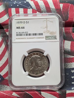 1979-D Susan B. Anthony Dollar - NGC MS66 Condition PLEASE NOTE Some coins may have a grade on 