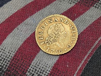 1756-JB Spain 1/2 Escudo - 91.7% Gold, 1.6900 Gr. Condition PLEASE NOTE Some coins may have a 