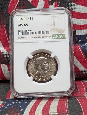 1979-D Susan B. Anthony Dollar - NGC MS65 Condition PLEASE NOTE Some coins may have a grade on 