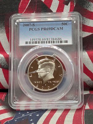 2007-S PROOF Kennedy Half Dollar - PCGS PR69 DCAM - Scratched Case Condition PLEASE NOTE Some 