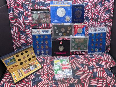 Large Grab Bag of Various Vintage & Modern World Coin Sets & Commemorative Coins. Large Grab Bag 