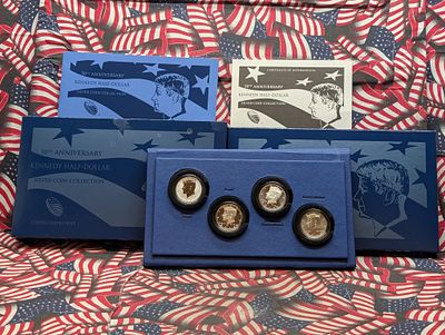 2014-P PROOF, 2014-D UNC, 2014-S ENHANCED UNC & 2014-W REVERSE PROOF Kennedy 90% Silver Half 