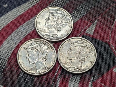1929-P,D&S Mercury Silver Dimes. 1929-P,D&amp;S Mercury Silver Dimes Condition PLEASE NOTE Some 