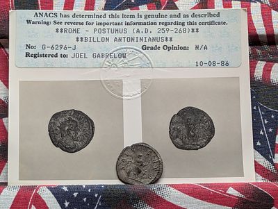 A.D. 259-268 Ancient Roman Postumus Antoninianus Coin - ANACS Photo Cert. GENUINE **GREAT 