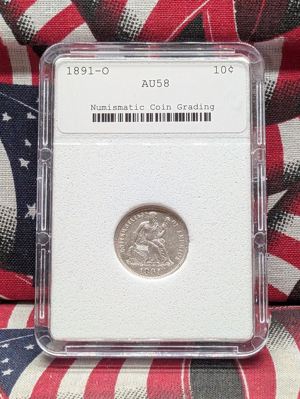 1891-O w/ Legend Seated Liberty Dime - NCG Cert. AU58 - NOT NGC
Condition 
PLEASE NOTE Some 