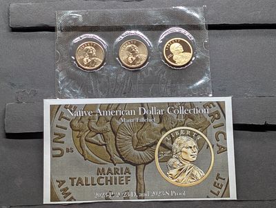 2023 Sacagawea Native American Dollar Collection - Maria Tallchief - P,D&S Proof. 2023 Sacagawea 