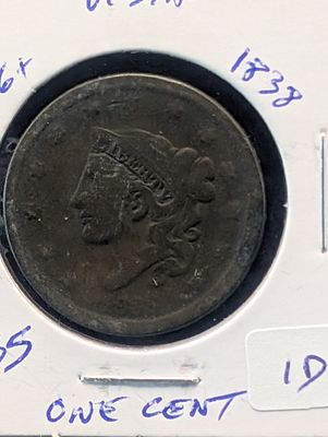 1838 Matron Head (Modified) Large Cent - 188 Years Old! Condition PLEASE NOTE Some coins may 