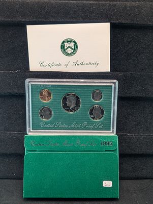 1995-S US Proof 5 Coin Set In OGP w/ COA Condition PLEASE NOTE Some coins may have a grade on 