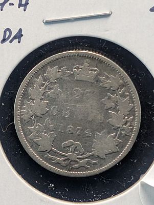 1874-H Canada 25 Cents - 92.5% Silver Condition PLEASE NOTE Some coins may have a grade on the 