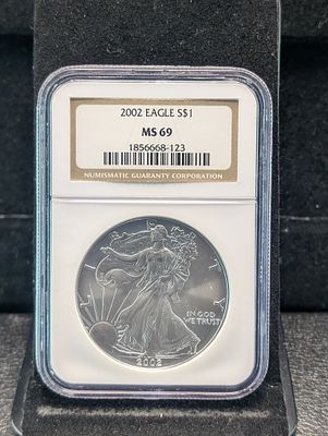 2002 American Silver Eagle, MS 69 By NGC - One Troy Ounce .999 Fine Silver Condition PLEASE 