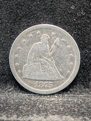 US 1875-S Twenty Cent Piece, Silver, KM-108 Condition PLEASE NOTE Some coins may have a grade 