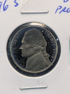 1996-S Proof Jefferson Nickel Condition PLEASE NOTE Some coins may have a grade on the package 