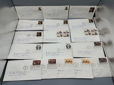 Seventeen US 1977 13c Bicentennial Issues, Scott #1704-1729, Collection of 