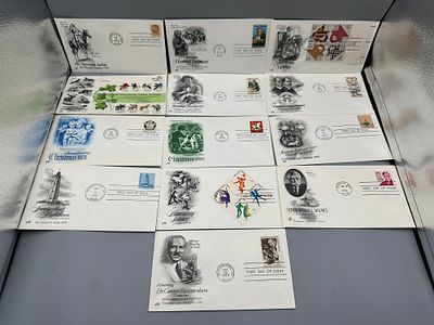 Thirteen US 1978 ArtCraft First Day Cover Collection Condition PLEASE NOTE Some coins may have 