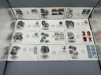 Twelve US 1979 Commemorative First Day Cover Collection, ArtCraft Cachets Condition PLEASE NOTE 