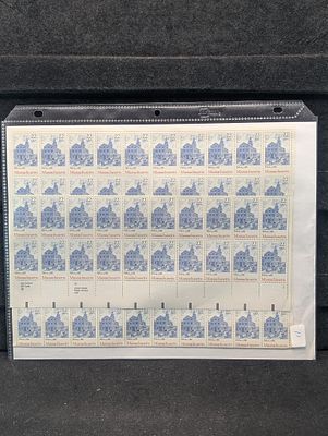 Lot of 70 (1 Sheet of 50, 1 Strip of 20) 22 Cent - Massachusetts Condition PLEASE NOTE Some 