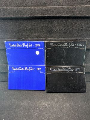 1970-S, 1972-S, 1976-S, & 1977-S U.S. Mint Proof Sets in OGP - 1970 Set Includes 40% Silver 