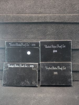 1978-S, 1979-S, 1980-S, & 1981-S U.S. Mint Proof Sets All In OGP. 1978-S, 1979-S, 1980-S, &amp; 