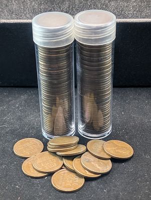 (114) Mixed Dates Lincoln Wheat Cents Condition PLEASE NOTE Some coins may have a grade on the 
