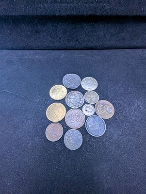 Eleven Mixed Foreign Coins & One 1844 Braided Hair Large Cent. Eleven Mixed Foreign Coins &amp; 