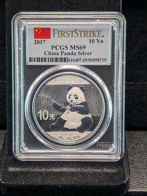 30 Grams .999 FINE SILVER 2017 China 10 Yuan Panda - PCGS MS69 - First Strike Condition PLEASE 
