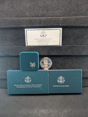 1998-S PROOF Black Revolutionary War Patriots Commemorative 90% Silver Dollar in OGP w/ 