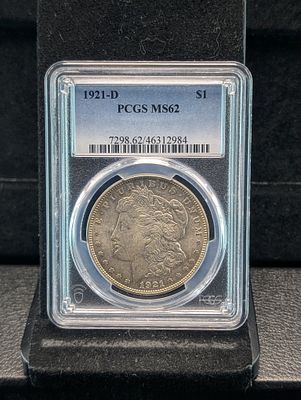1921-D Morgan Silver Dollar - PCGS MS62 Condition PLEASE NOTE Some coins may have a grade on 