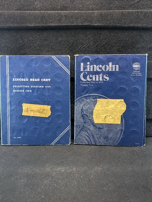 Partial 1941-1976 Lincoln Cent Collection in 2 Whitman Albums - 175 Coins Condition PLEASE NOTE 