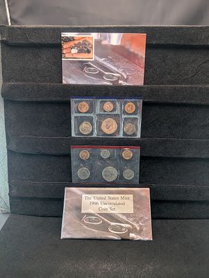 1996 P&D U.S. Mint Uncirculated Coin Set in OGP w/ COA - Missing West Point Dime. 1996 P&amp;D 