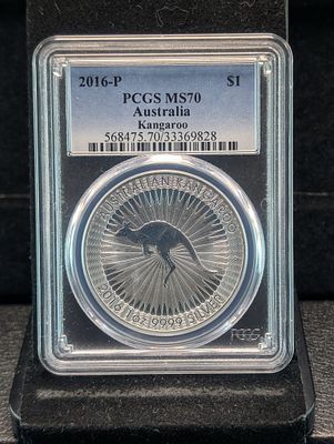 1 Oz. .9999 SILVER 2016-P Australia $1 Kangaroo - PCGS MS70 Condition PLEASE NOTE Some coins 