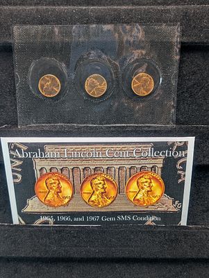 Abraham Lincoln Cent Collection - 1965, 1966 and 1967 in Gem SMS Condition Condition PLEASE 