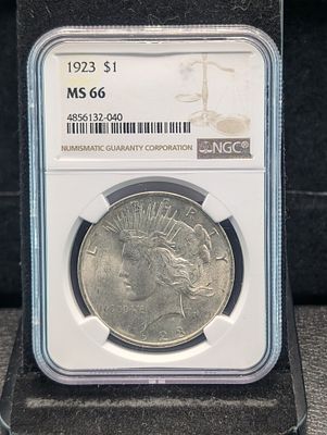 1923 Peace Silver Dollar - NGC MS66 Condition PLEASE NOTE Some coins may have a grade on the 
