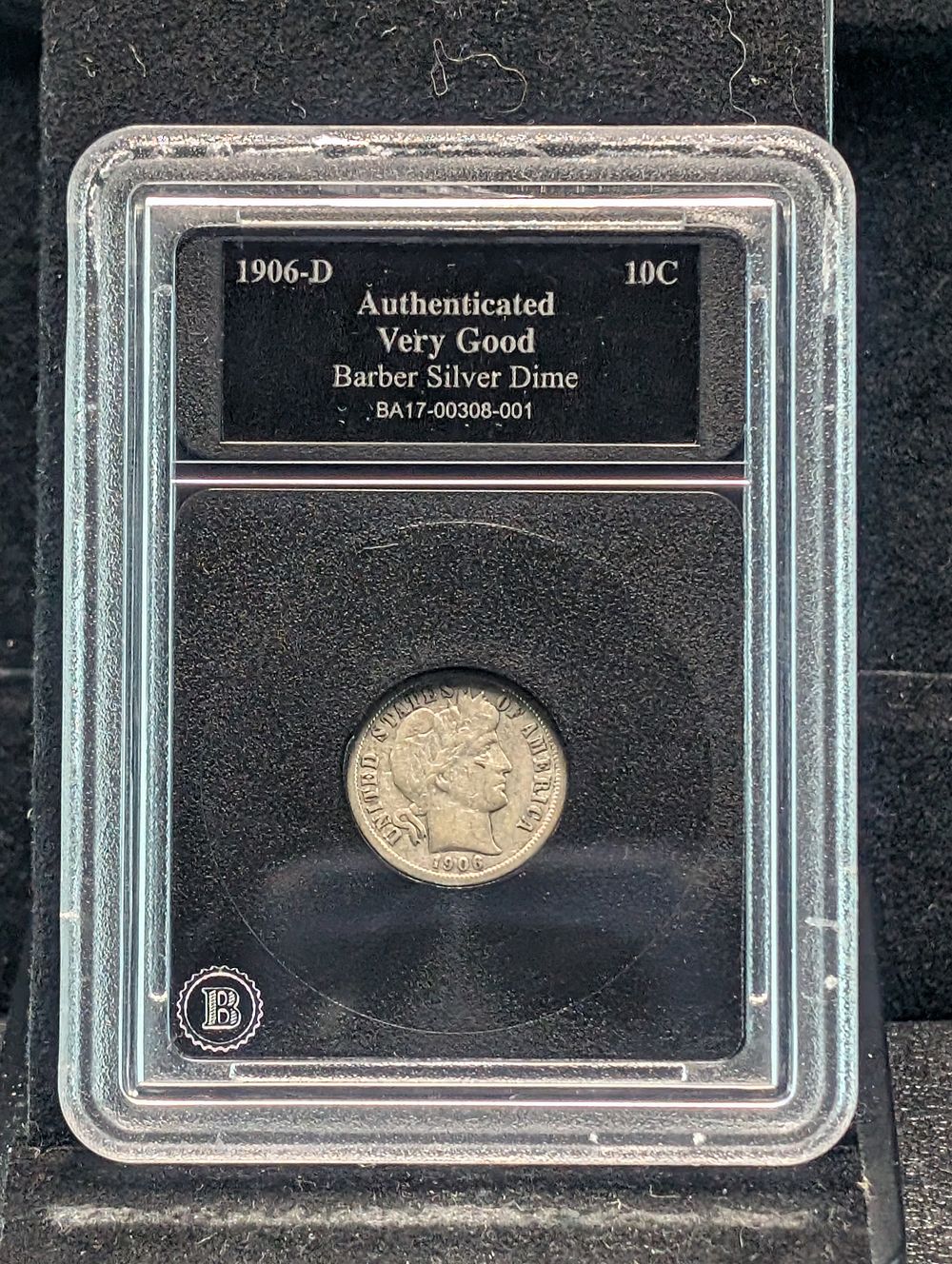1906-D Barber Silver Dime - SLABBED Authenticated VERY GOOD
Condition 
PLEASE NOTE Some coins 