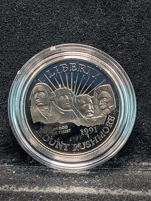 1991-S PROOF Mount Rushmore Commemorative Half Dollar in Capsule Condition PLEASE NOTE Some 