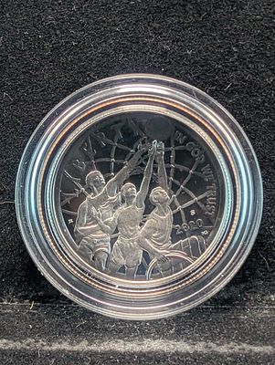 Colorized 2020-S PROOF Basketball Hall of Fame Commemorative Half Dollar in 
