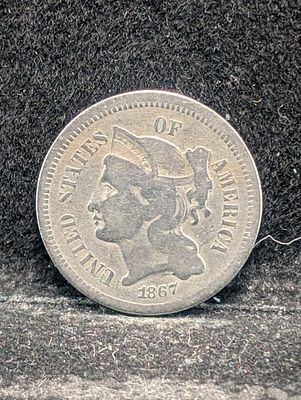 1867 Three Cent Nickel Condition PLEASE NOTE Some coins may have a grade on the package or in 